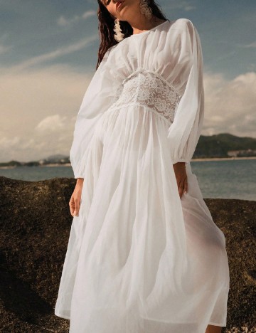 Rochie medie Anewsta, alb