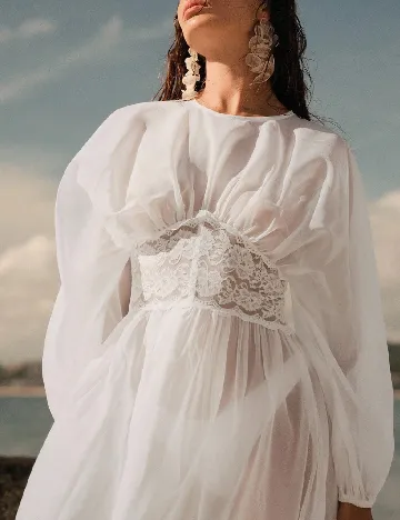 Rochie medie Anewsta, alb