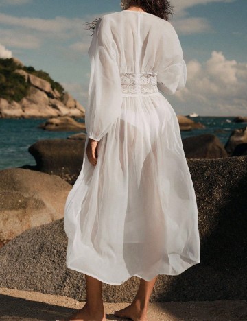 Rochie medie Anewsta, alb