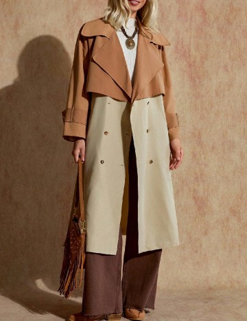 Trench SHEIN, maro/crem