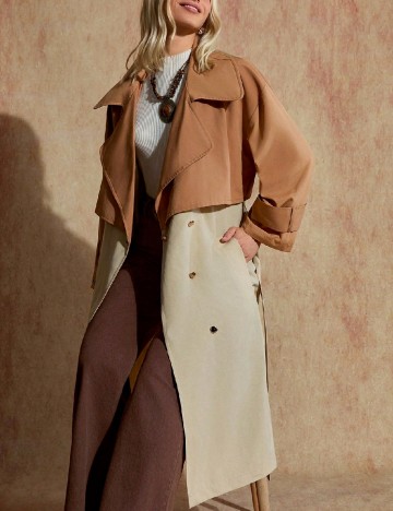 Trench SHEIN, maro/crem