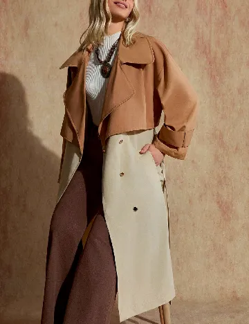 Trench SHEIN, maro/crem