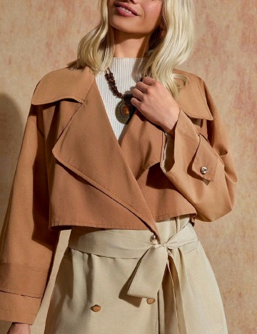 Trench SHEIN, maro/crem
