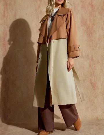 Trench SHEIN, maro/crem