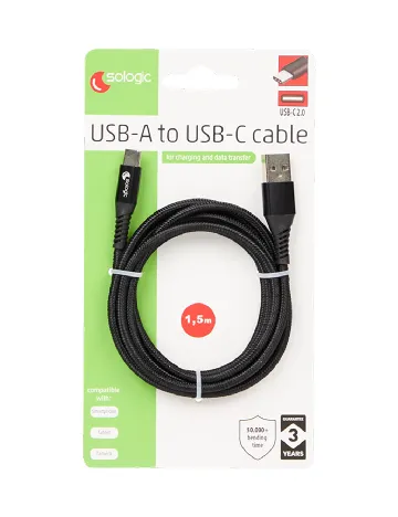 Cablu USB Sologic, negru