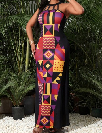 Rochie lunga SHEIN CURVE, mix culori
