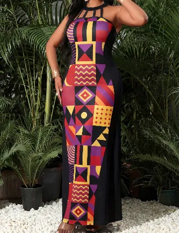 Rochie lunga SHEIN CURVE, mix culori
