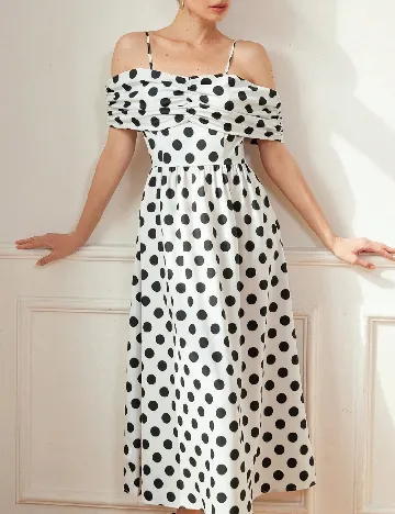 Rochie medie SHEIN, alb/negru