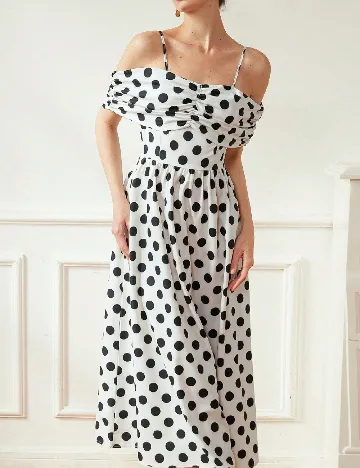 Rochie medie SHEIN, alb/negru