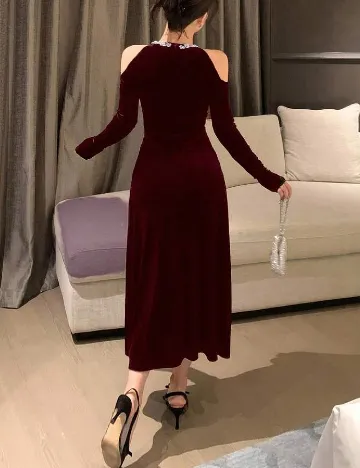 Rochie medie Dazy, burgundy