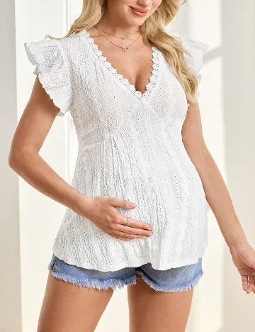 Bluza SHEIN Maternity, alb
