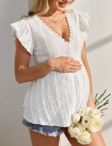Bluza SHEIN Maternity, alb