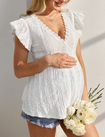 Bluza SHEIN Maternity, alb
