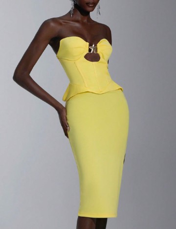 Rochie medie SHEIN, galben