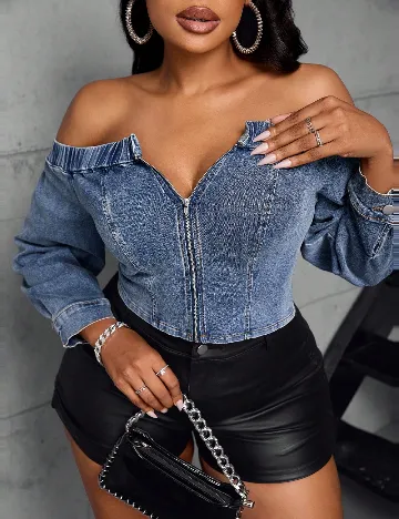 Bluza SHEIN CURVE, albastru
