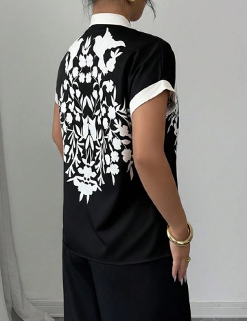 Bluza SHEIN, negru/alb