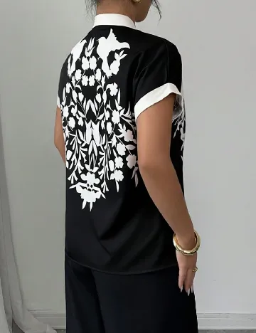 Bluza SHEIN, negru/alb