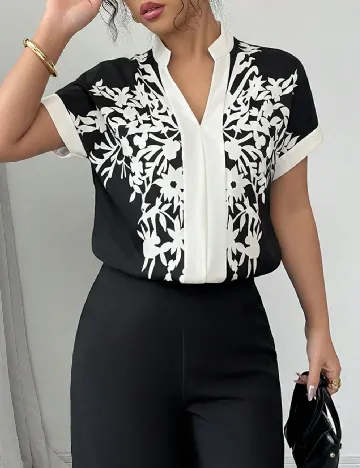 Bluza SHEIN, negru/alb