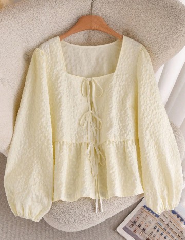 Bluza Musera Plus Size, galben deschis