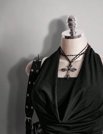 Top SHEIN CURVE, negru