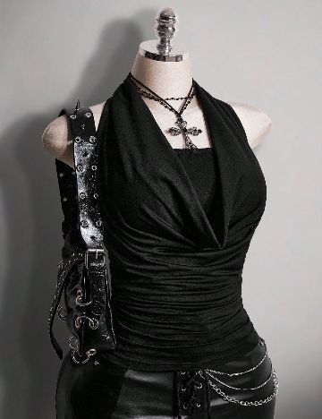 Top SHEIN CURVE, negru