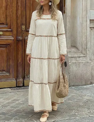 Rochie lunga SHEIN, crem