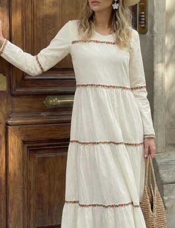 Rochie lunga SHEIN, crem