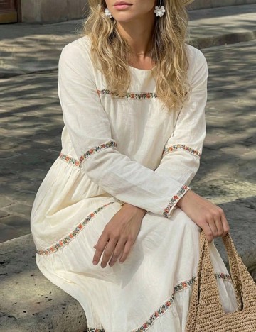 Rochie lunga SHEIN, crem