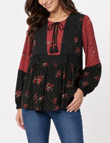 Bluza Pepe Jeans, rosu/negru
