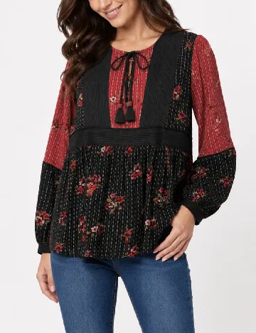 Bluza Pepe Jeans, rosu/negru