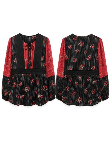 Bluza Pepe Jeans, rosu/negru