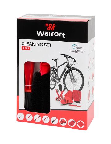 Set pentru curățat bicicleta Walfort, rosu/negru