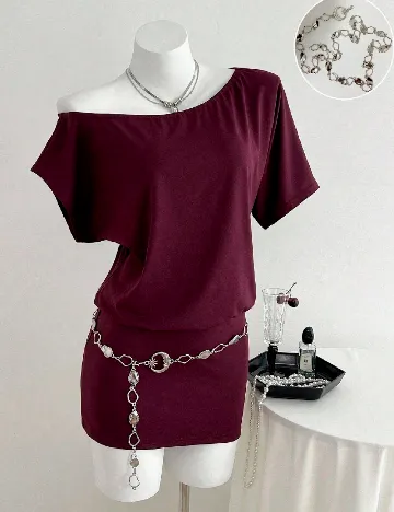 Rochie scurta SHEIN, grena