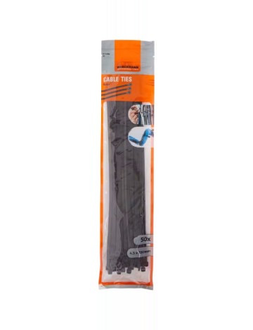 Bride de plastic, 50 bucati Werckmann, negru
