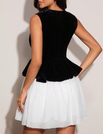 Rochie scurta SHEIN, negru/alb