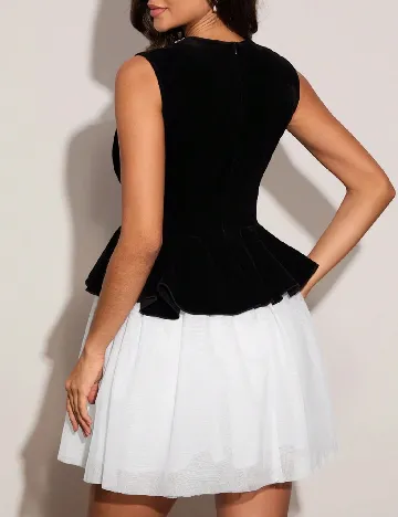 Rochie scurta SHEIN, negru/alb