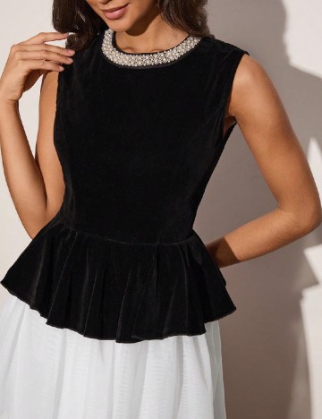 Rochie scurta SHEIN, negru/alb