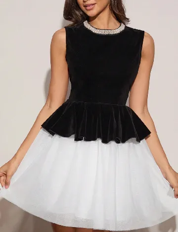 Rochie scurta SHEIN, negru/alb