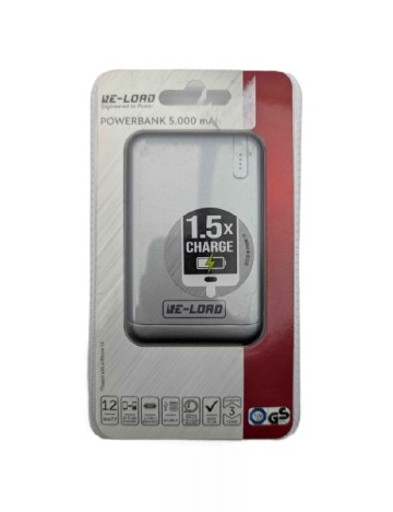 Baterie externa 5.000 mAh Re-load, gri