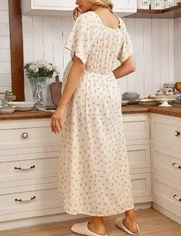 Rochie medie SHEIN Maternity, crem