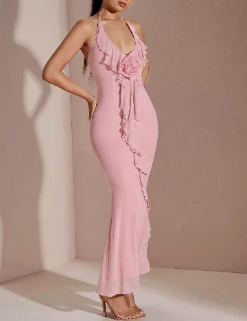 Rochie lunga SHEIN, roz pudra