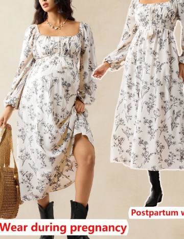Rochie medie SHEIN Maternity, bej