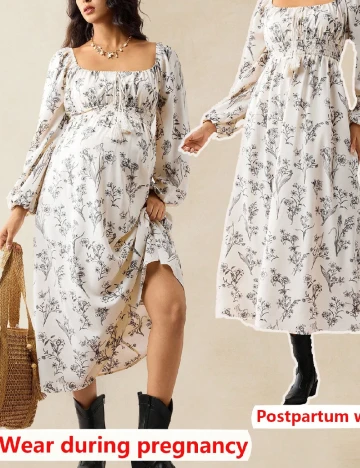 Rochie medie SHEIN Maternity, bej