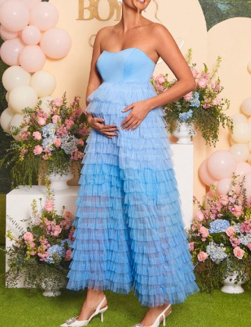 Rochie lunga SHEIN Maternity, albastru