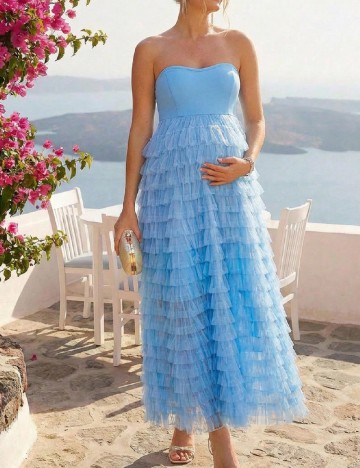 Rochie lunga SHEIN Maternity, albastru