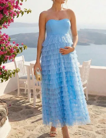 Rochie lunga SHEIN Maternity, albastru