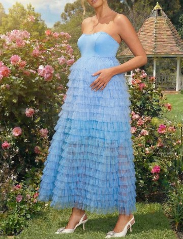 Rochie lunga SHEIN Maternity, albastru