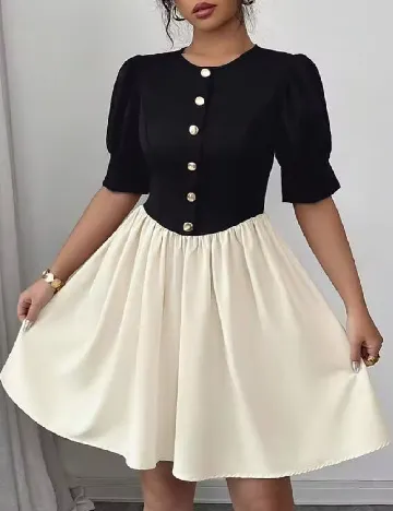 Rochie scurta SHEIN, negru/crem