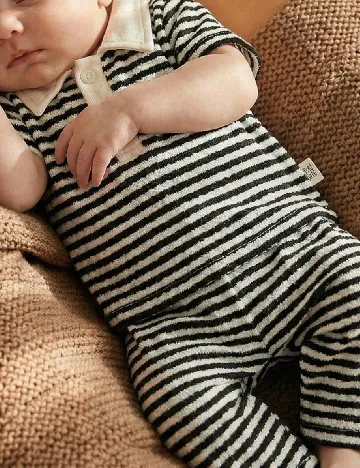 Compleu Shein Kids, crem/negru