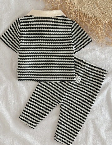 Compleu Shein Kids, crem/negru